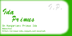 ida primus business card